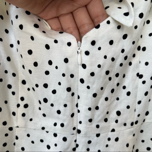 LOFT Dotted Tie Back Flare Mini Dress - Picture 8 of 10